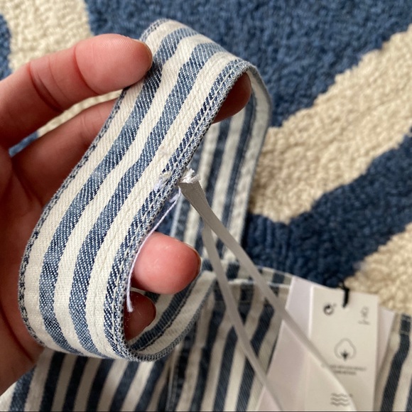 💙 ZARA BLUE IVORY STRIPE DENIM CROP TOP! - Picture 11 of 13